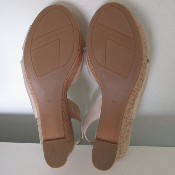 Marc Fisher Womens Bone Slingback 1" Platform Sandal w/3" Wedge Heel NWOB - 9M - Picture 8 of 8